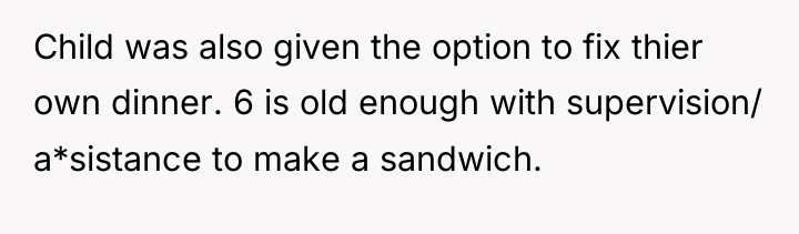 Child was also given the option to fix thier own...