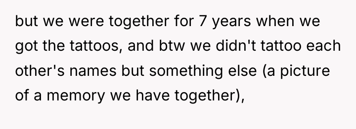 but we were together for 7 years when we got...