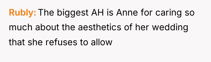 Rubly The biggest AH is Anne for caring so much...
