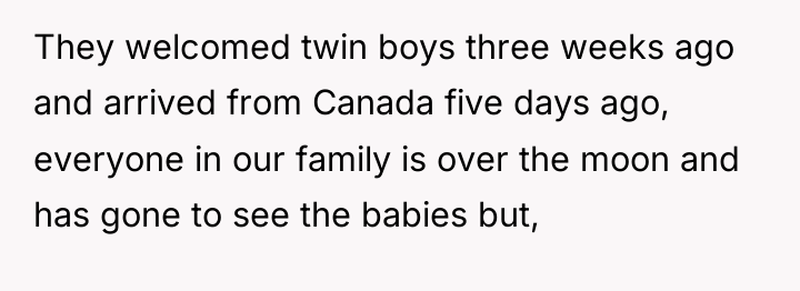 They welcomed twin boys three weeks ago and arrived from...