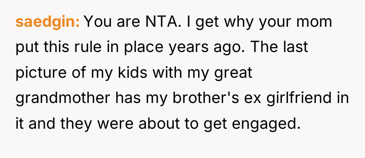 saedgin You are NTA. I get why your mom put...