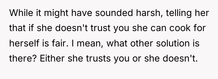 While it might have sounded harsh, telling her that if...