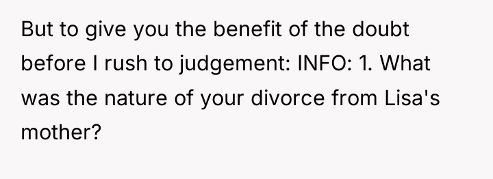 But to give you the benefit of the doubt before...
