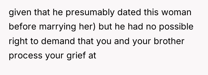 given that he presumably dated this woman before marrying her)...
