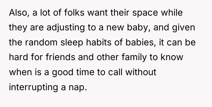 Also, a lot of folks want their space while they...