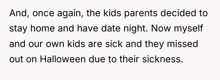 And, once again, the kids parents decided to stay home...