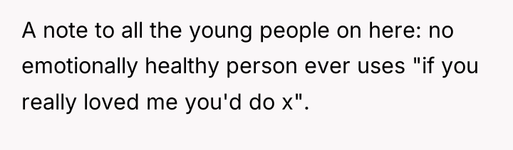A note to all the young people on here: no...