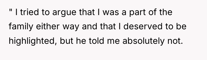 " I tried to argue that I was a part...