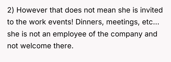 2) However that does not mean she is invited to...