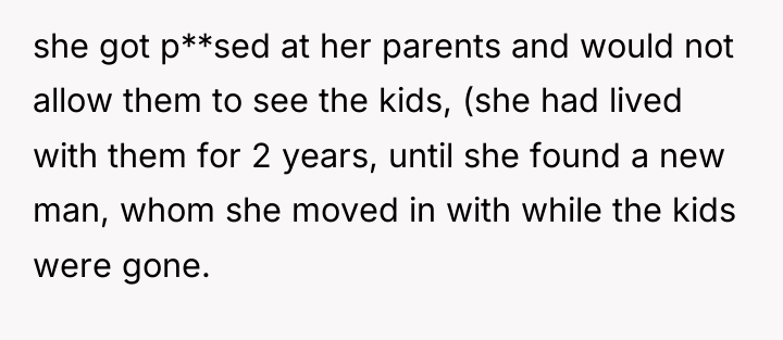 she got p**sed at her parents and would not allow...