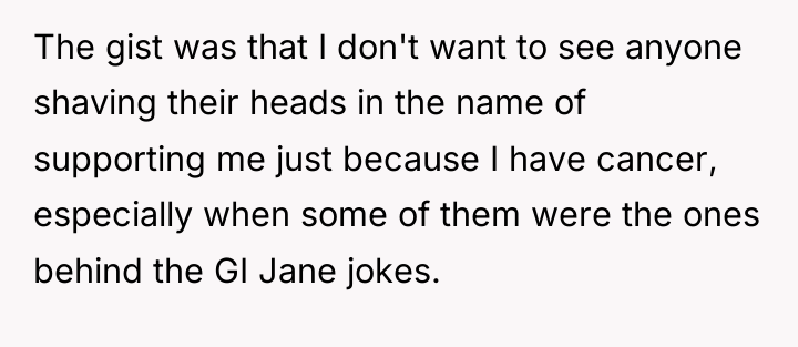 The gist was that I don't want to see anyone...