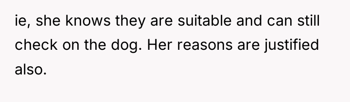 ie, she knows they are suitable and can still check...