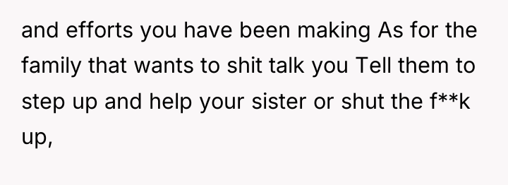 and efforts you have been making As for the family...