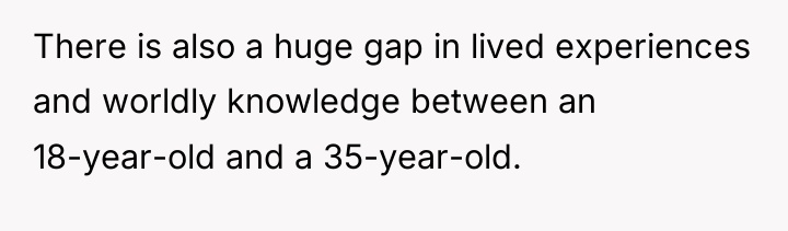 There is also a huge gap in lived experiences and...
