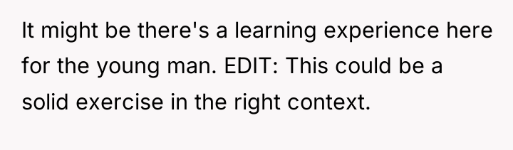 It might be there's a learning experience here for the...