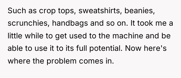 Such as crop tops, sweatshirts, beanies, scrunchies, handbags and so...
