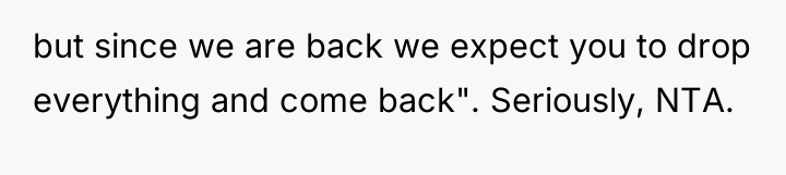 but since we are back we expect you to drop...