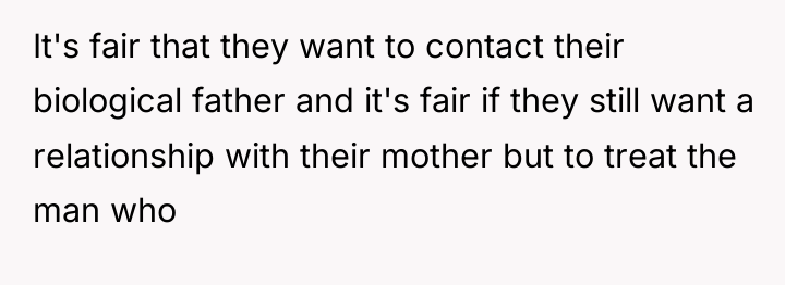 It's fair that they want to contact their biological father...