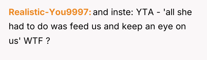 Realistic-You9997 and inste: YTA - 'all she had to do...