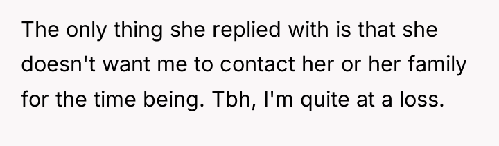 The only thing she replied with is that she doesn't...