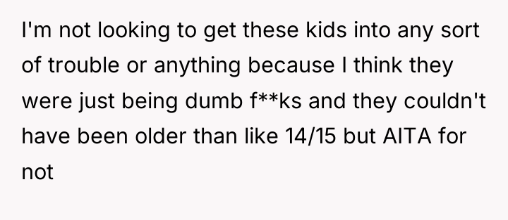 I'm not looking to get these kids into any sort...