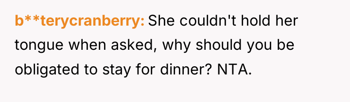 b**terycranberry She couldn't hold her tongue when asked, why should...