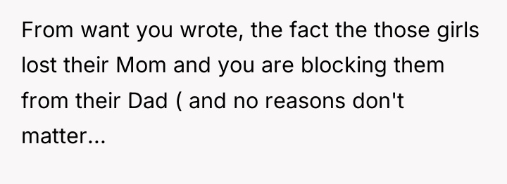 From want you wrote, the fact the those girls lost...