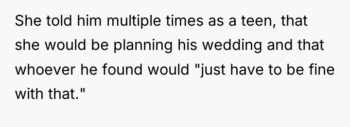 She told him multiple times as a teen, that she...