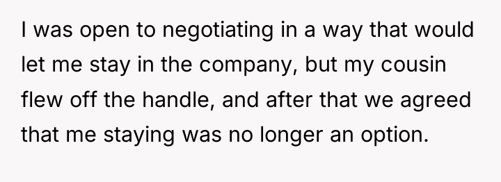 I was open to negotiating in a way that would...