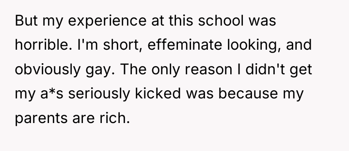 But my experience at this school was horrible. I'm short,...