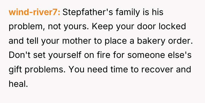 wind-river7 Stepfather's family is his problem, not yours. Keep your...