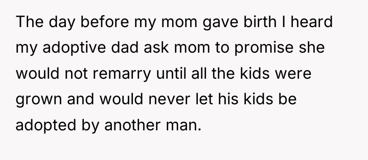 The day before my mom gave birth I heard my...