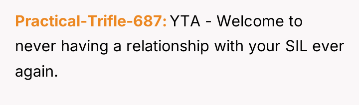 Practical-Trifle-687 YTA - Welcome to never having a relationship with...