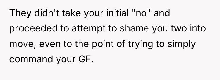 They didn't take your initial "no" and proceeded to attempt...