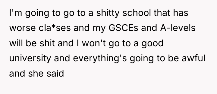 I'm going to go to a shitty school that has...
