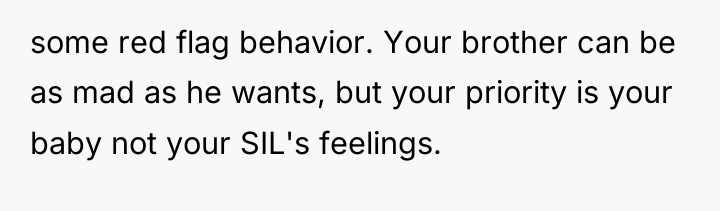 some red flag behavior. Your brother can be as mad...