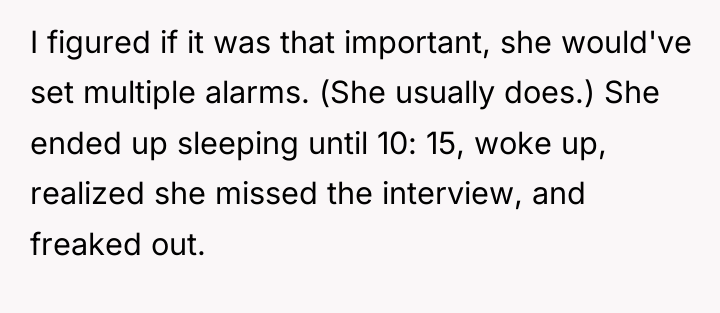 I figured if it was that important, she would've set...