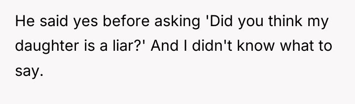 He said yes before asking 'Did you think my daughter...