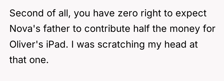 Second of all, you have zero right to expect Nova's...