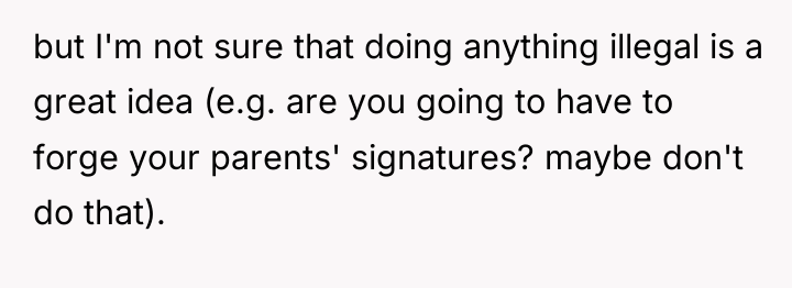 but I'm not sure that doing anything illegal is a...