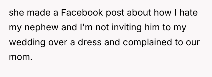 she made a Facebook post about how I hate my...