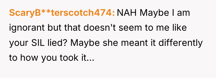 ScaryB**terscotch474 NAH Maybe I am ignorant but that doesn't seem...