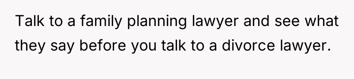 Talk to a family planning lawyer and see what they...