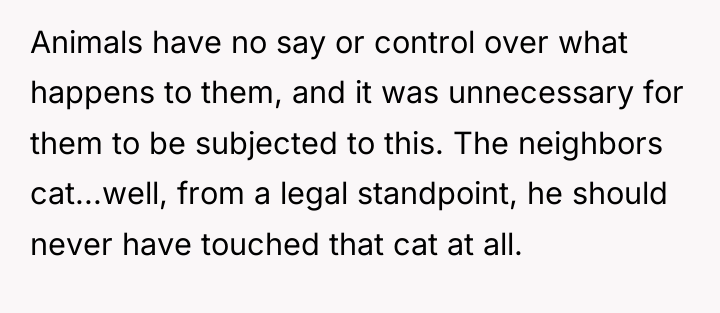 Animals have no say or control over what happens to...