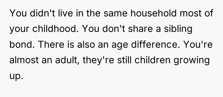 You didn't live in the same household most of your...