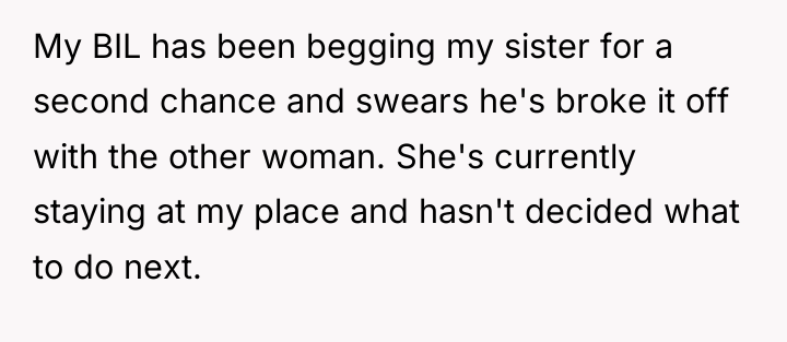 My BIL has been begging my sister for a second...