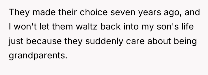 They made their choice seven years ago, and I won't...