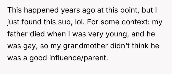 This happened years ago at this point, but I just...