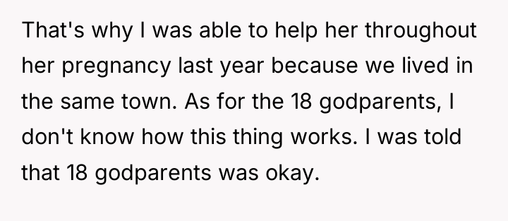 That's why I was able to help her throughout her...