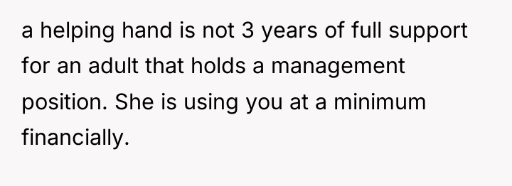 a helping hand is not 3 years of full support...